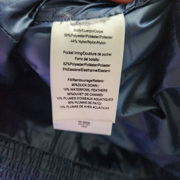 DKNY Sport Puffer Vest Womens Large Premium Duck Down Outerwear Outdoor Navy Blu - Picture 5 of 5